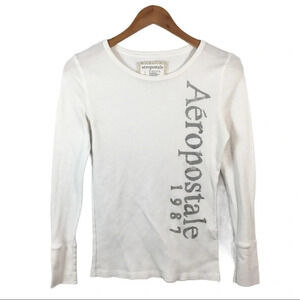 WS652 Aeropostale Stretch Waffle LS Shirt Top L